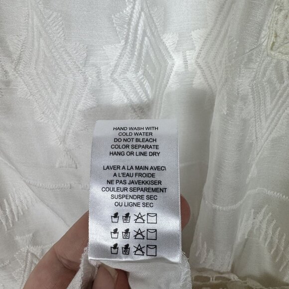 Anthropologie Eri + Ali White Lace Swann Midi Dress Embroidered Victorian 10 - Picture 11 of 13